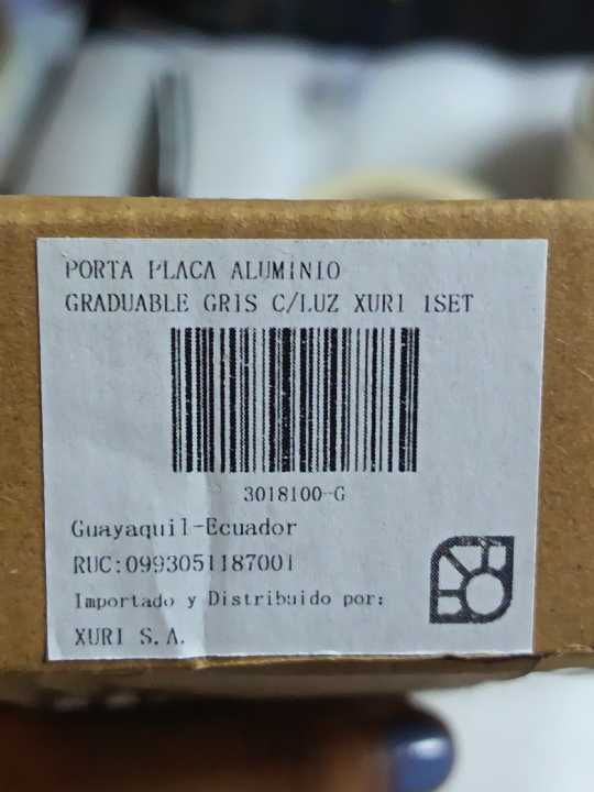 Plomo Porta placa Retráctil con luz Led xuri bost
