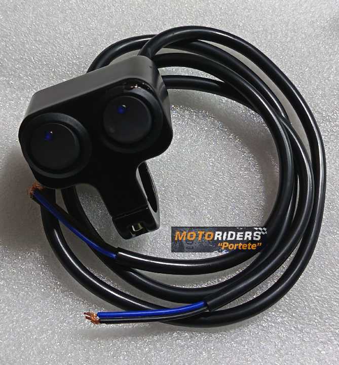 Boton luces CNC 2 tiempos azul xuri