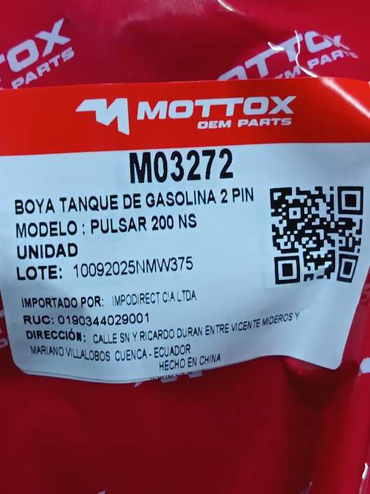 Pulsar 200 Boya gasolina mottox